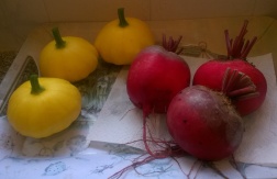 Courgettes and beetroot